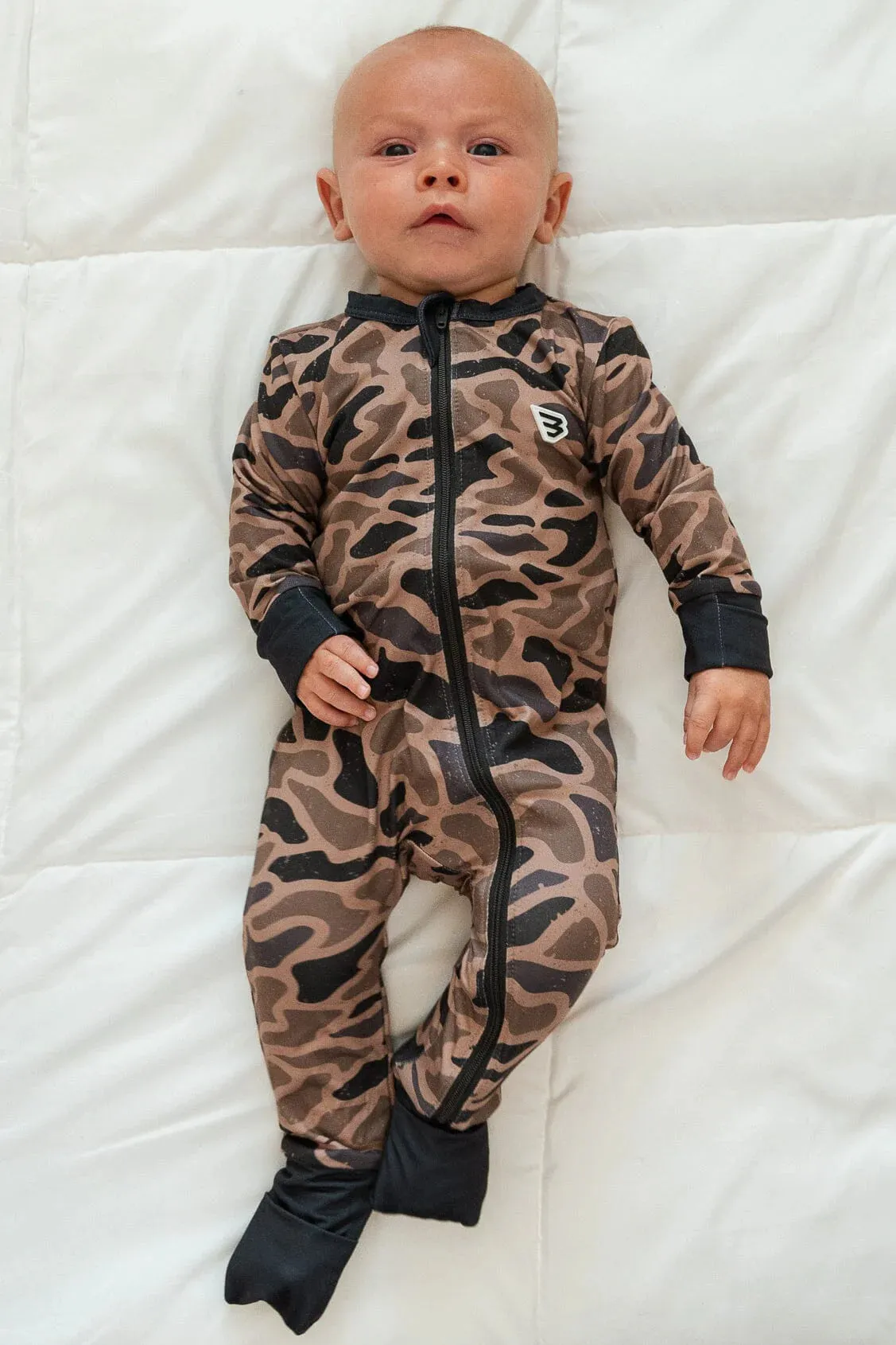 Baby Boy Burlebo Gauge Camo Zip Up Onesie