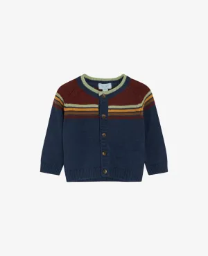 BOY STRIPED WOOL CARDIGAN