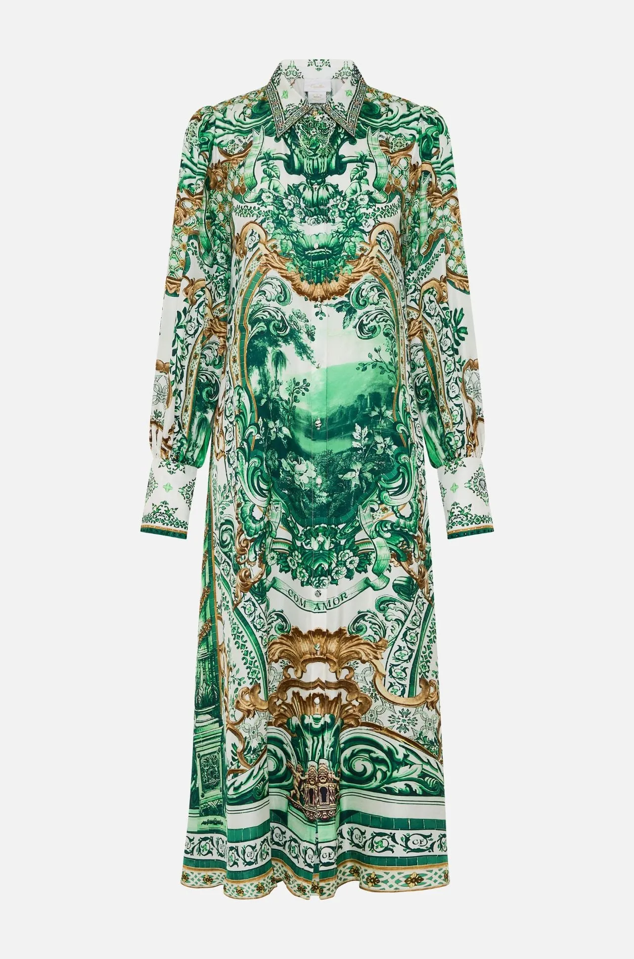 Camilla - Corridor Of Calm Waist Tie Shirt Dress