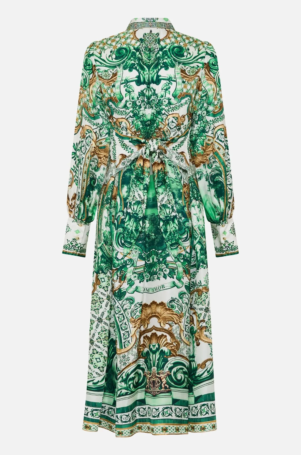 Camilla - Corridor Of Calm Waist Tie Shirt Dress
