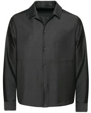 Charcoal Grey Wool Overshirt