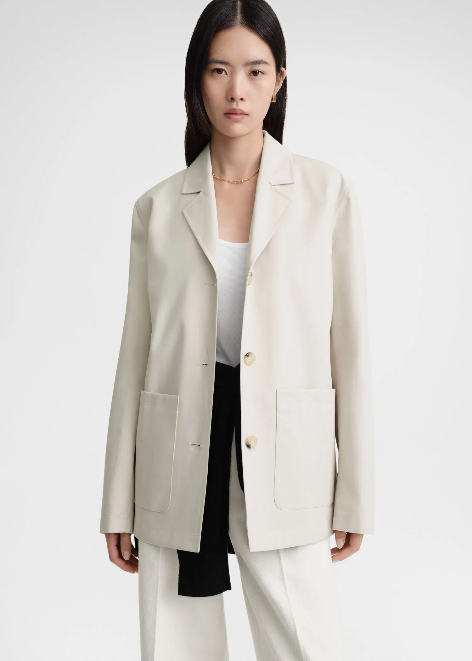 Clean cotton jacket pebble