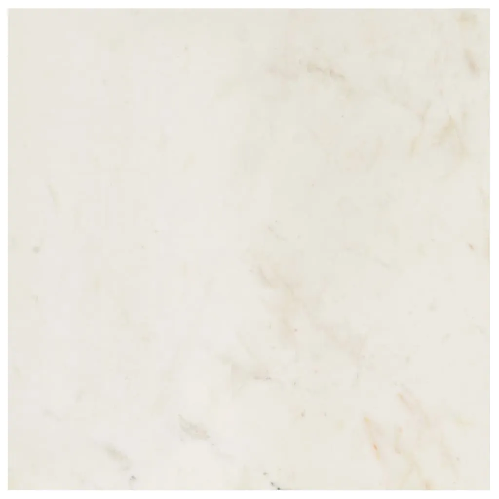 Coffee Table White 60x60x35 cm Real Stone with Marble Texture