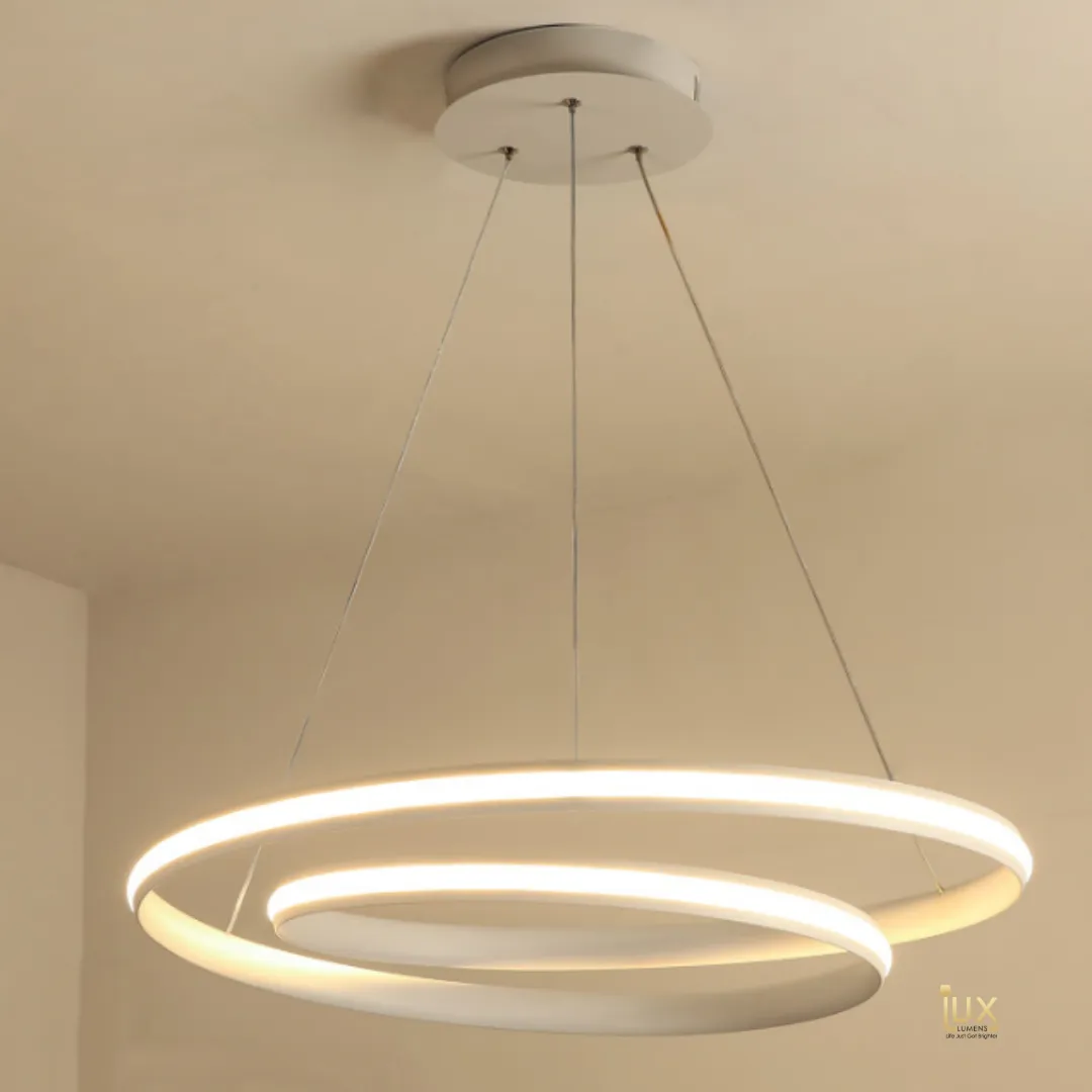 Contemporary Swirls Halo Pendant Light