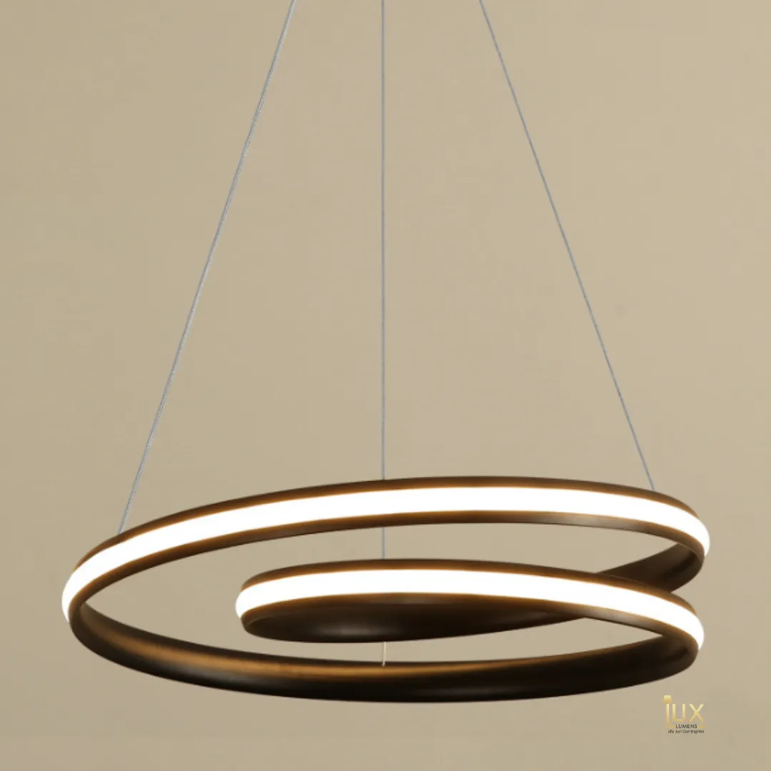 Contemporary Swirls Halo Pendant Light