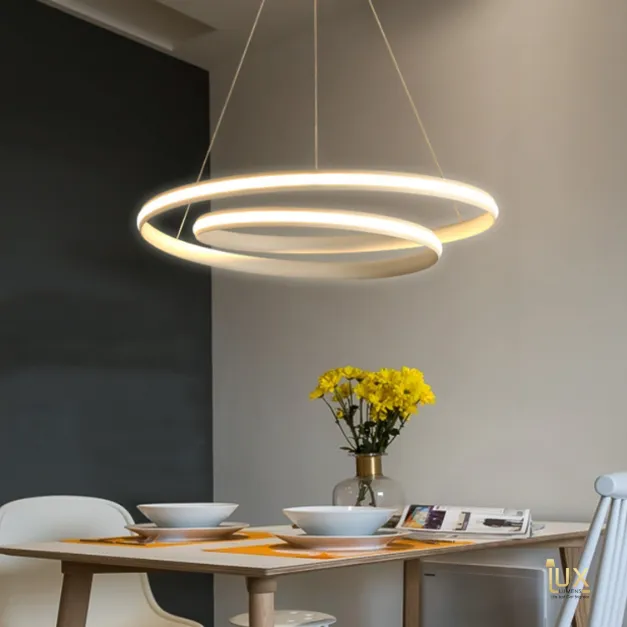 Contemporary Swirls Halo Pendant Light