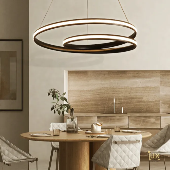 Contemporary Swirls Halo Pendant Light