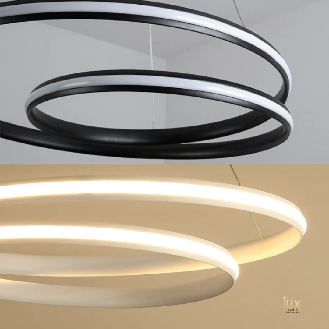 Contemporary Swirls Halo Pendant Light