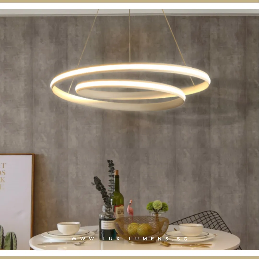 Contemporary Swirls Halo Pendant Light