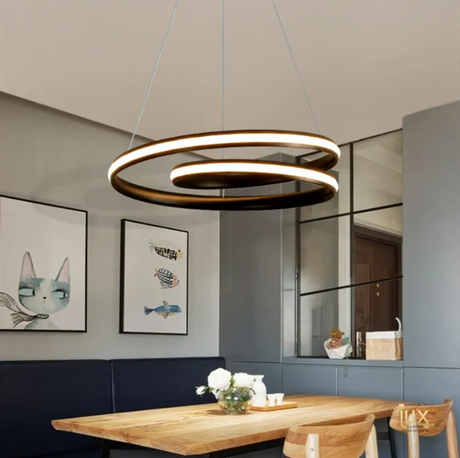 Contemporary Swirls Halo Pendant Light