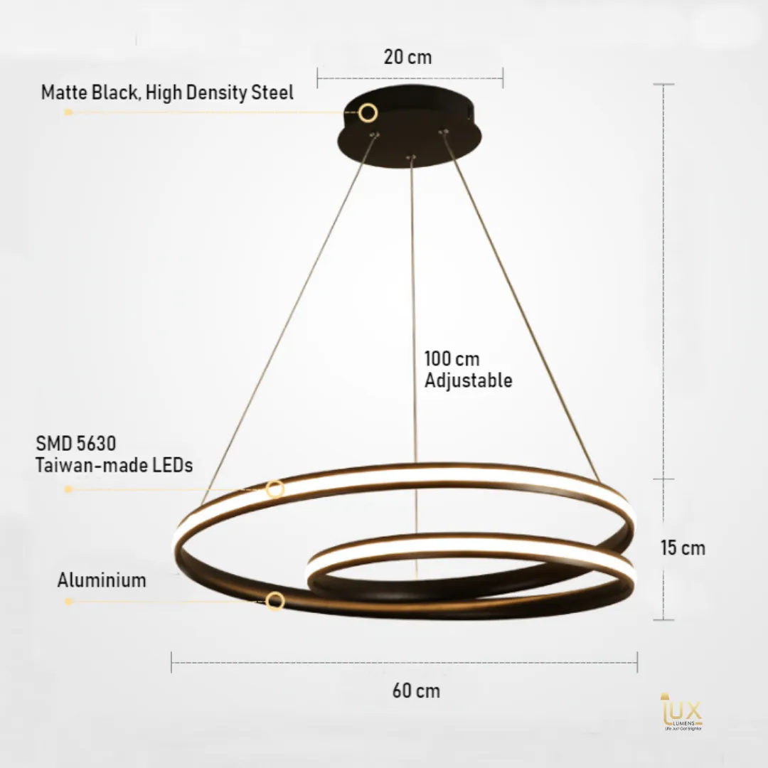 Contemporary Swirls Halo Pendant Light