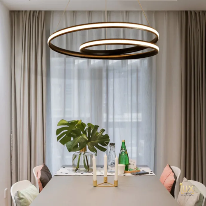 Contemporary Swirls Halo Pendant Light