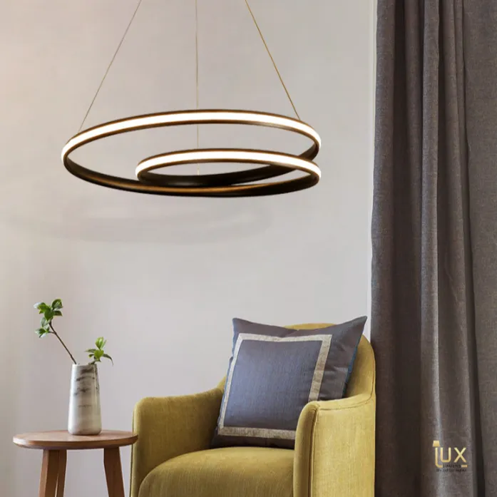 Contemporary Swirls Halo Pendant Light