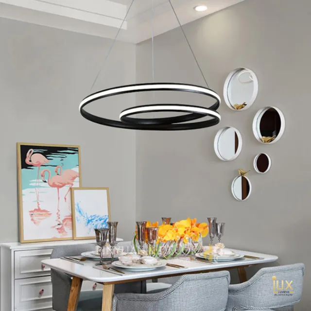 Contemporary Swirls Halo Pendant Light
