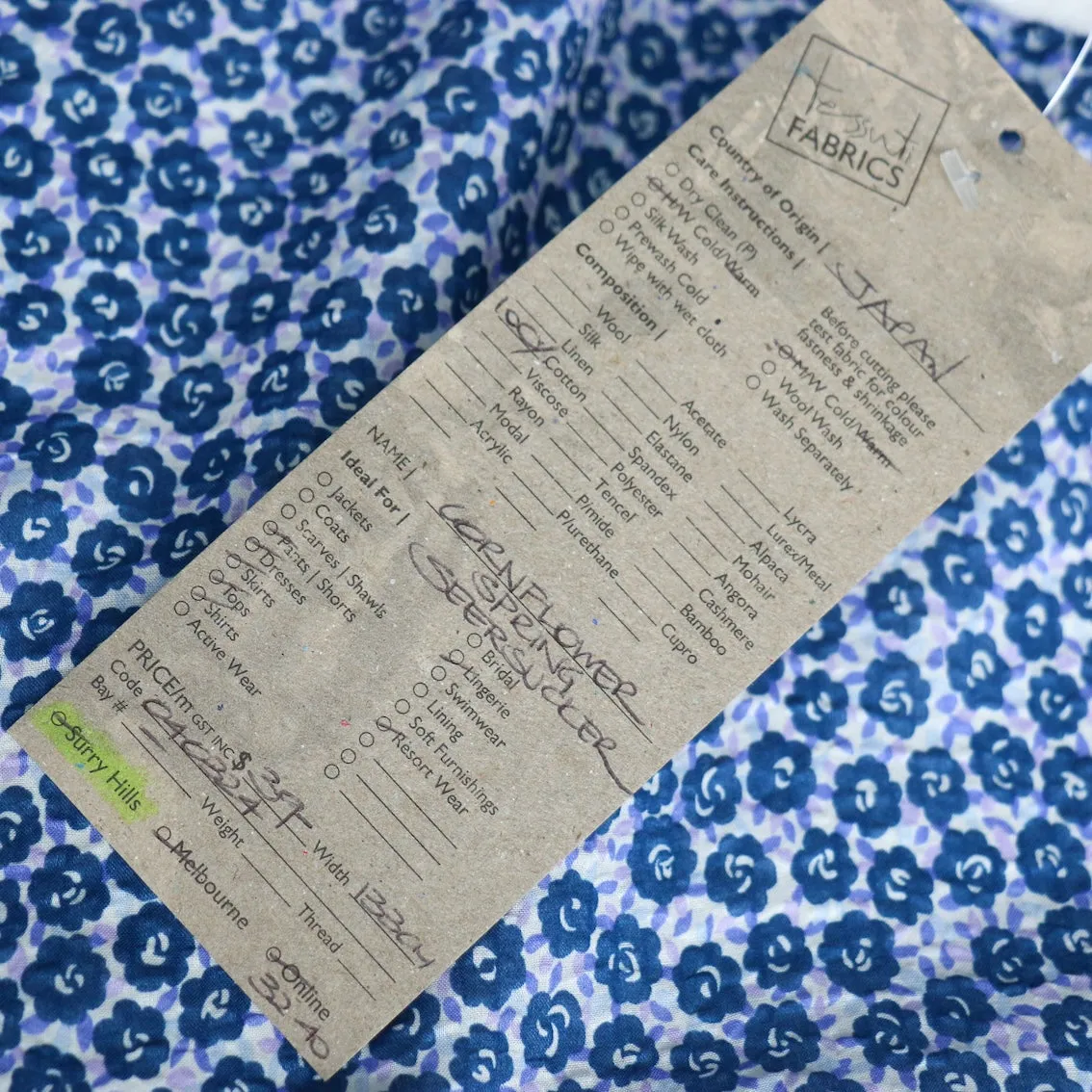 Cornflower Spring Seersucker Cotton