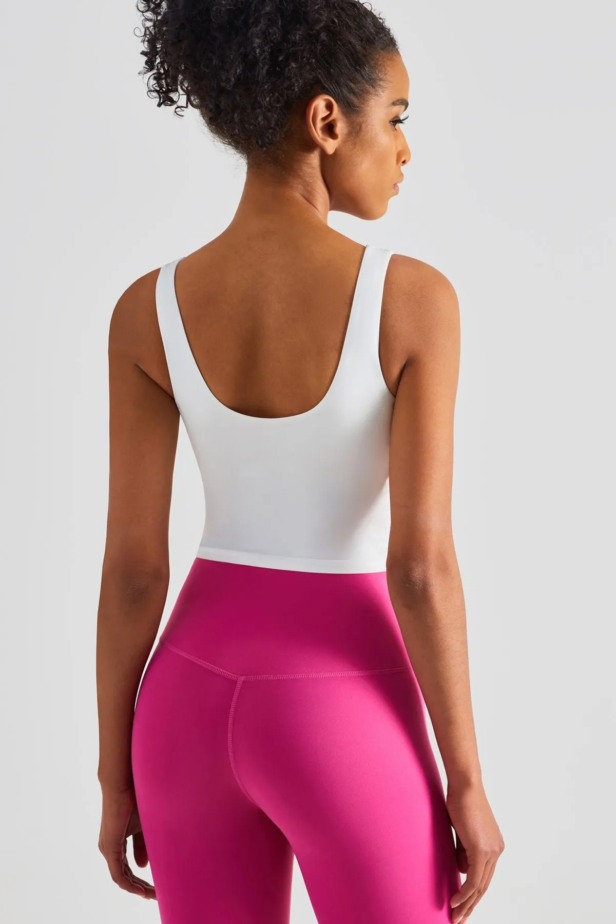 Cropped Tank Tops with Side Drawstring