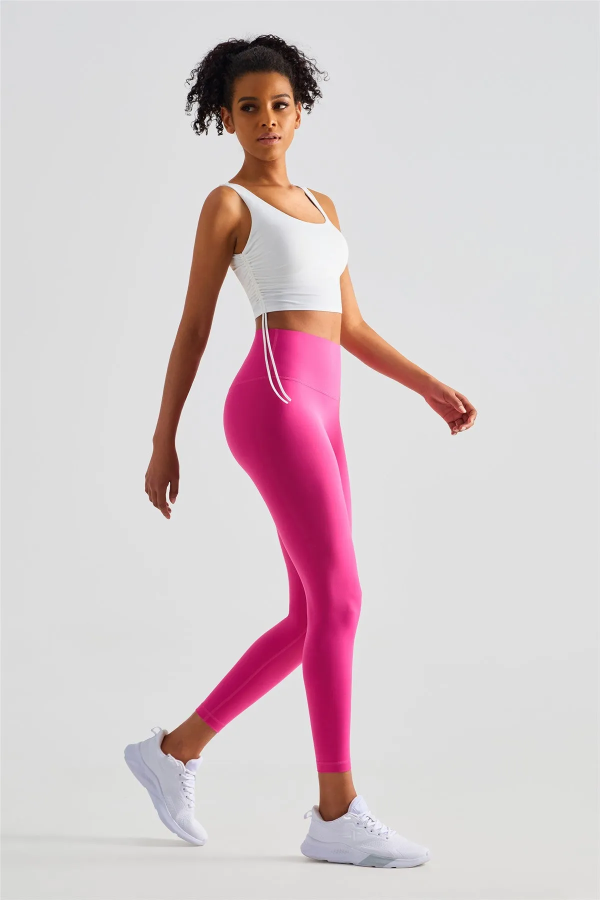 Cropped Tank Tops with Side Drawstring