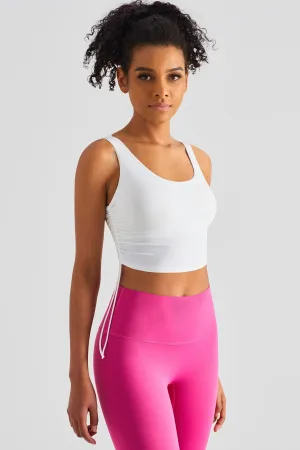 Cropped Tank Tops with Side Drawstring