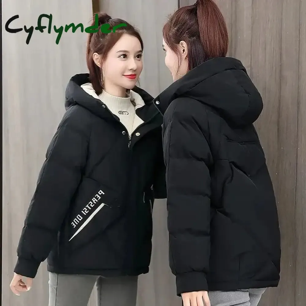 Cyflymder New Autumn Winter Jacket Women Parkas Hooded Thick Down Cotton Padded Female Jacket Short Winter Coat Women Outwear