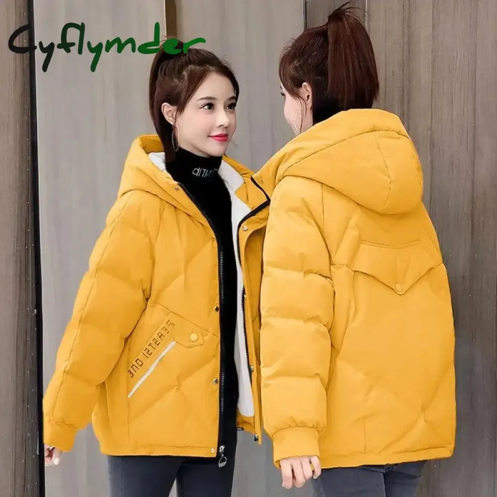 Cyflymder New Autumn Winter Jacket Women Parkas Hooded Thick Down Cotton Padded Female Jacket Short Winter Coat Women Outwear