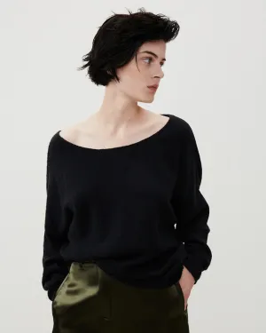 Damsville Boatneck Sweater in Noir