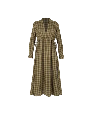 DARCY GINGHAM DRESS OLIVE GINGHAM