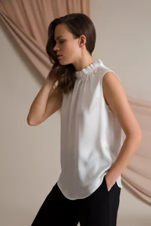 Darleen Sleeveless Blouse Soft White