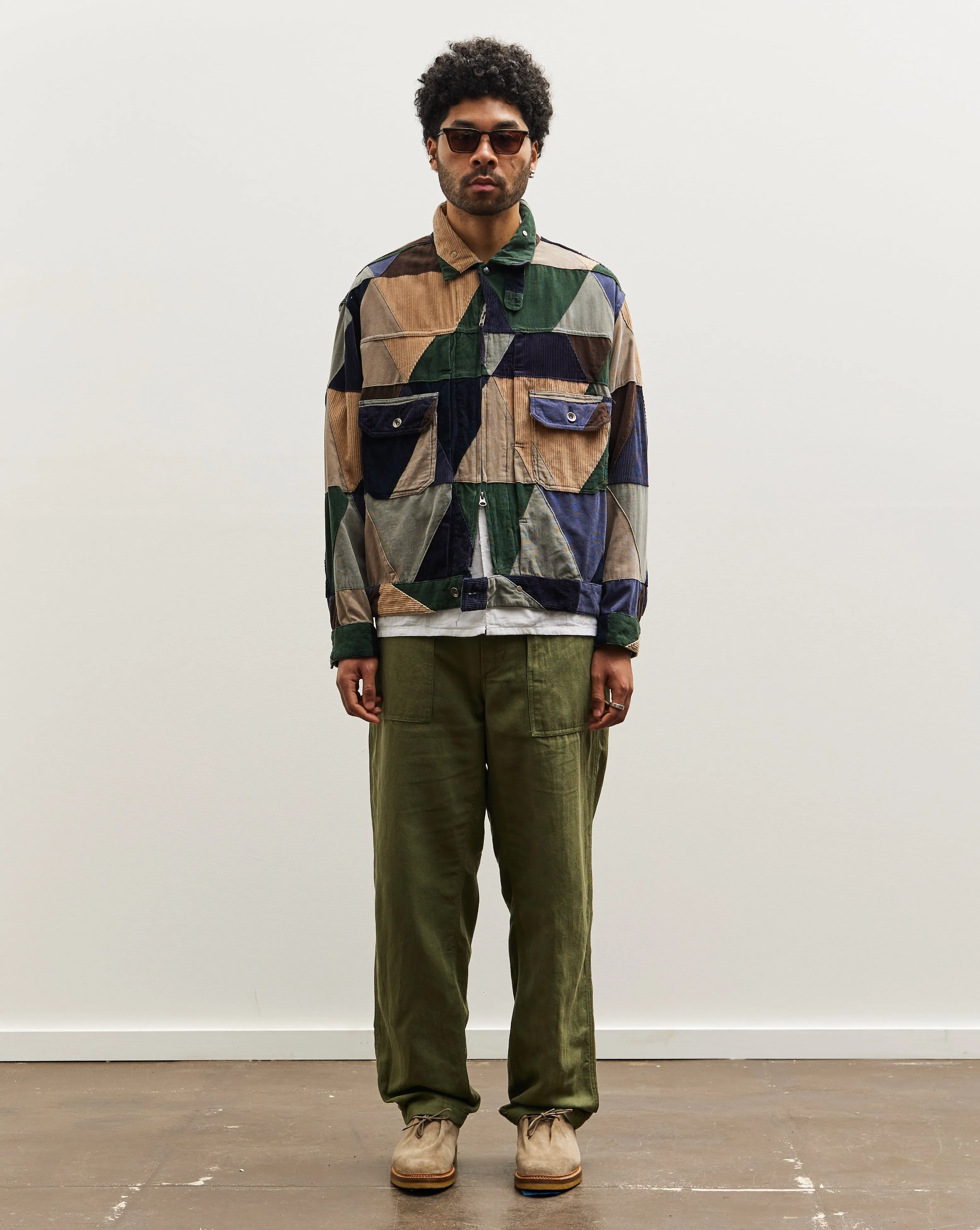 Engineered Garments Corduroy Trucker Jacket, Triangle Patchwork