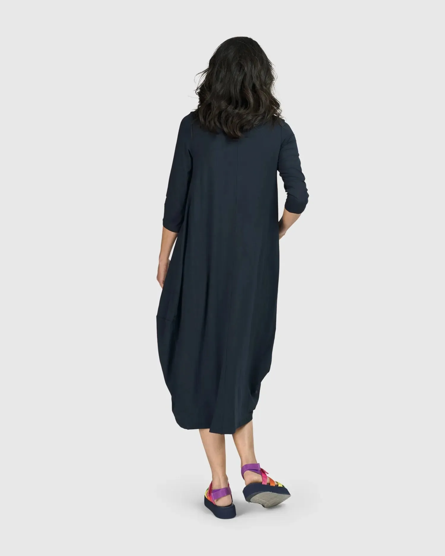 Essential Relaxed Midi Dress, Ocean