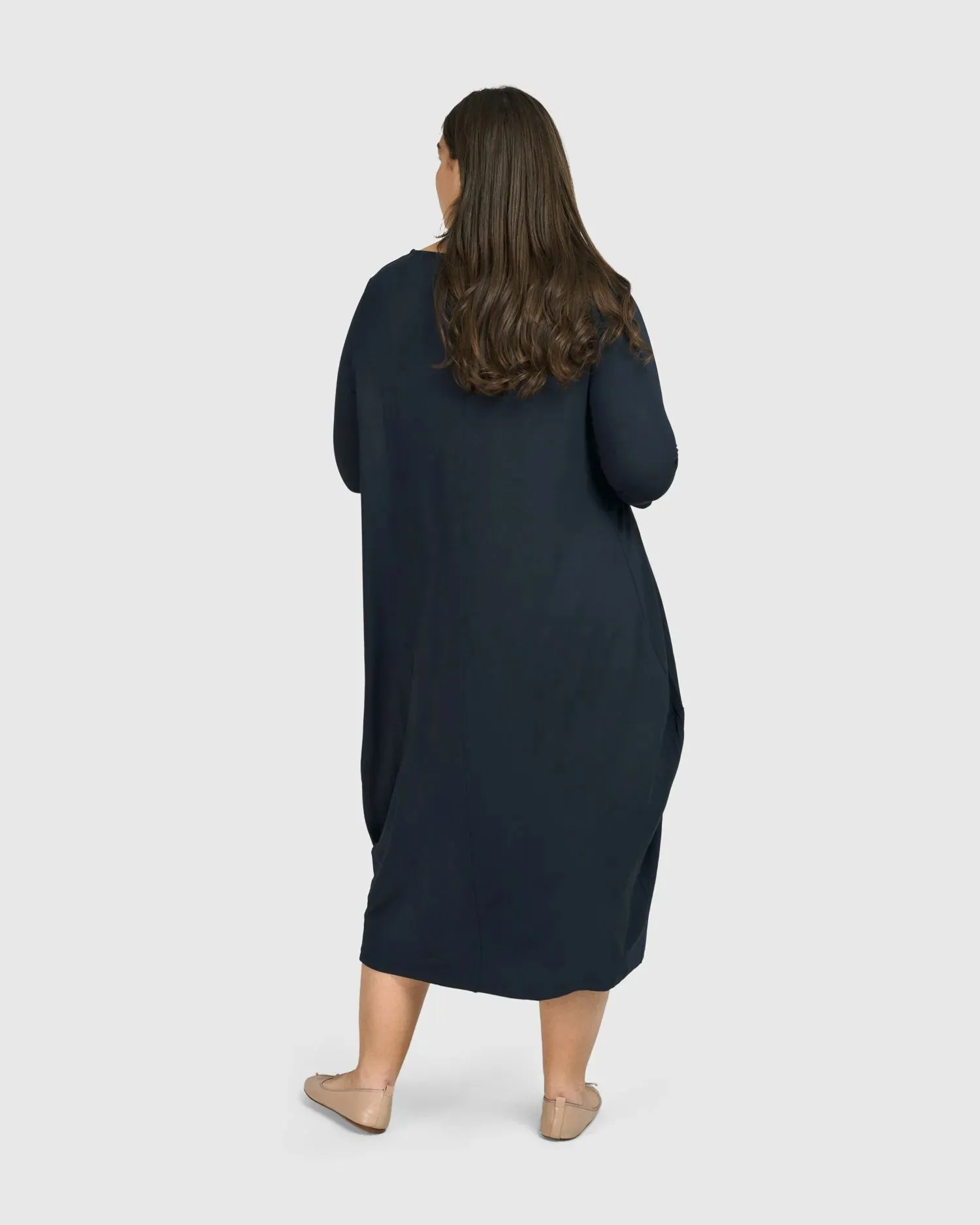 Essential Relaxed Midi Dress, Ocean