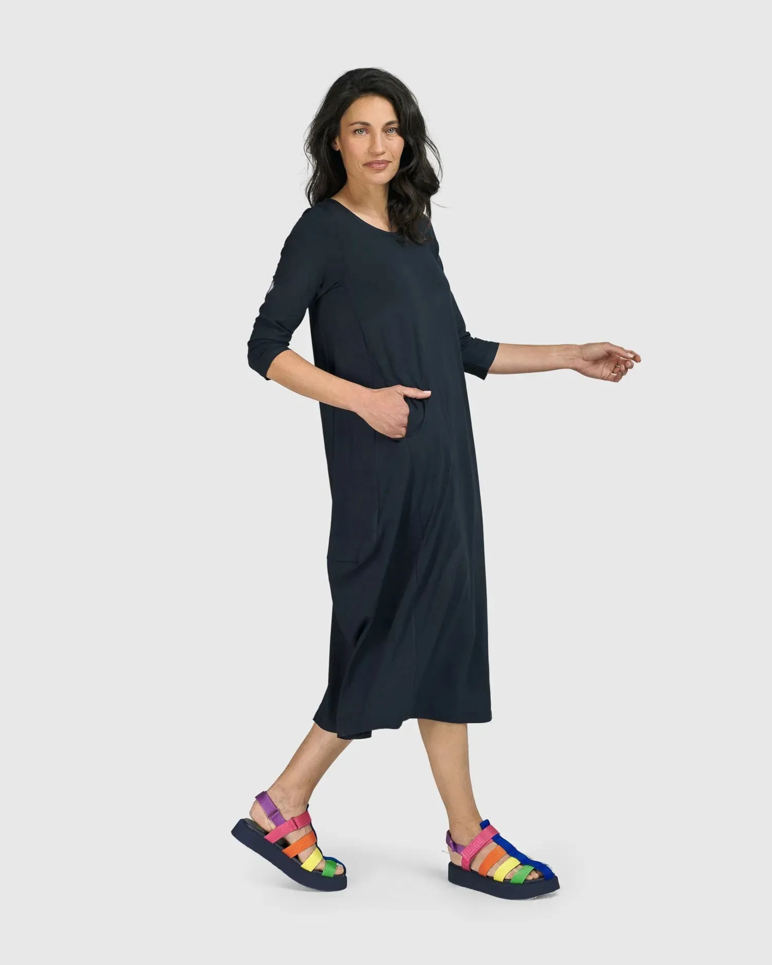 Essential Relaxed Midi Dress, Ocean