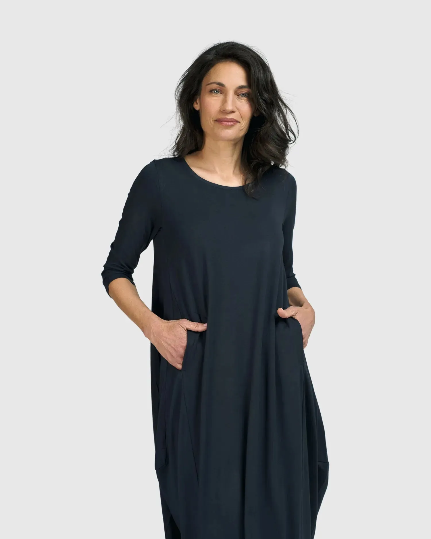Essential Relaxed Midi Dress, Ocean