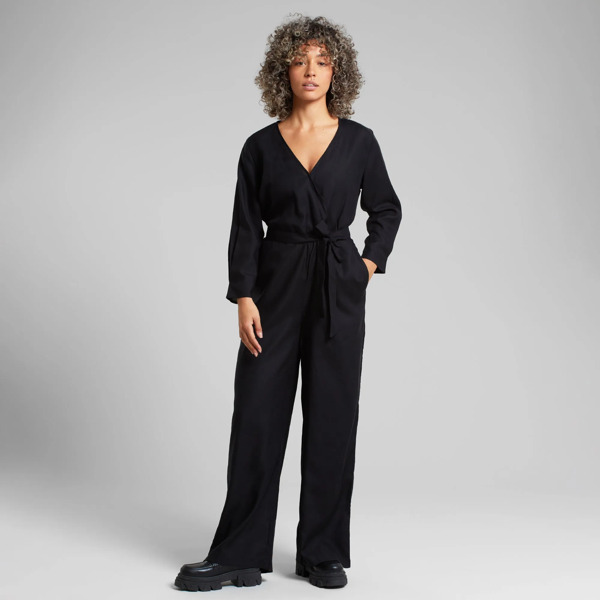Farsta Wrap Jumpsuit - Black