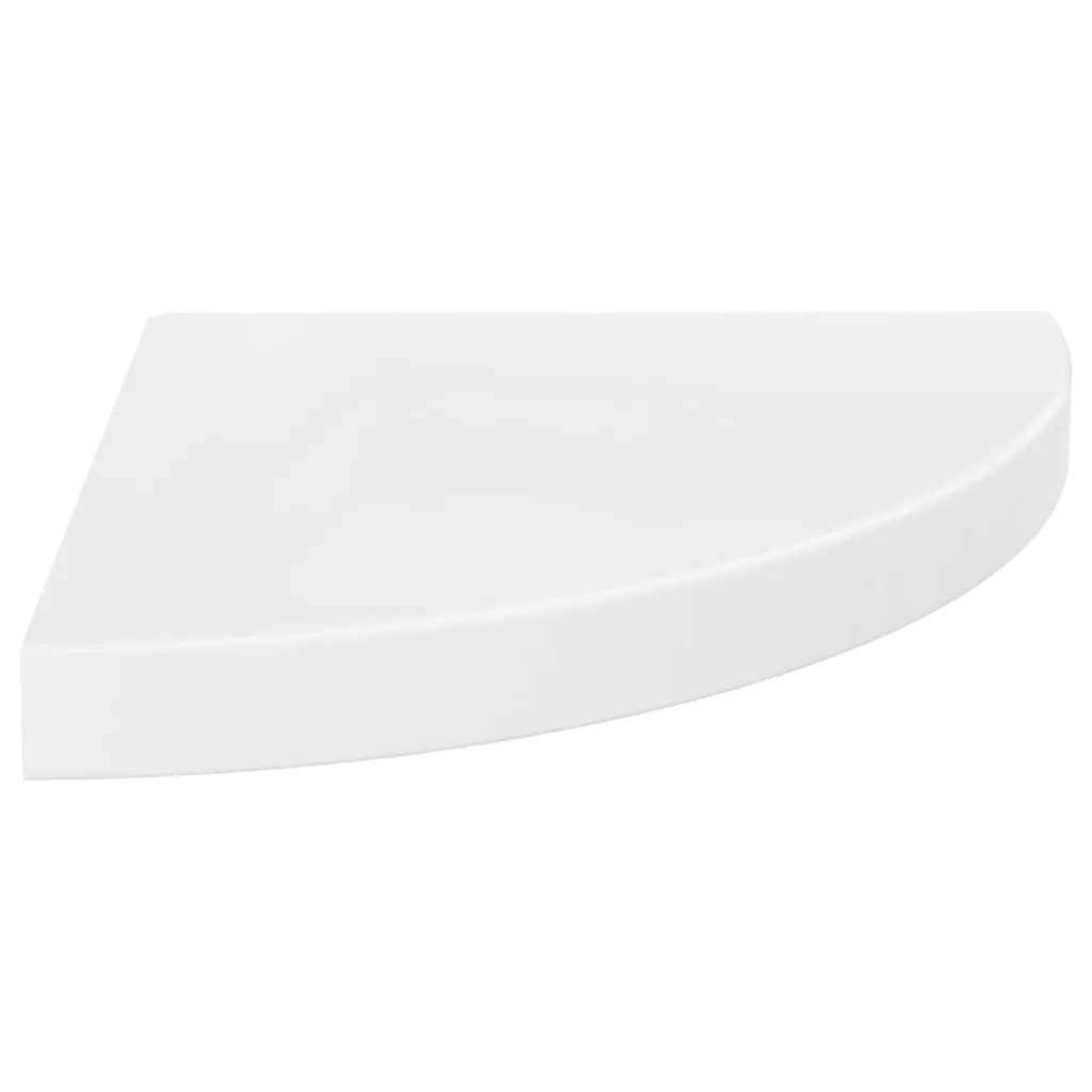 Floating Corner Shelves 2 pcs High Gloss White 35x35x3.8 cm MDF