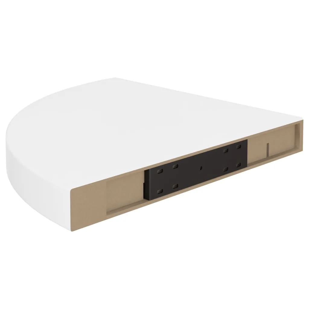 Floating Corner Shelves 2 pcs High Gloss White 35x35x3.8 cm MDF