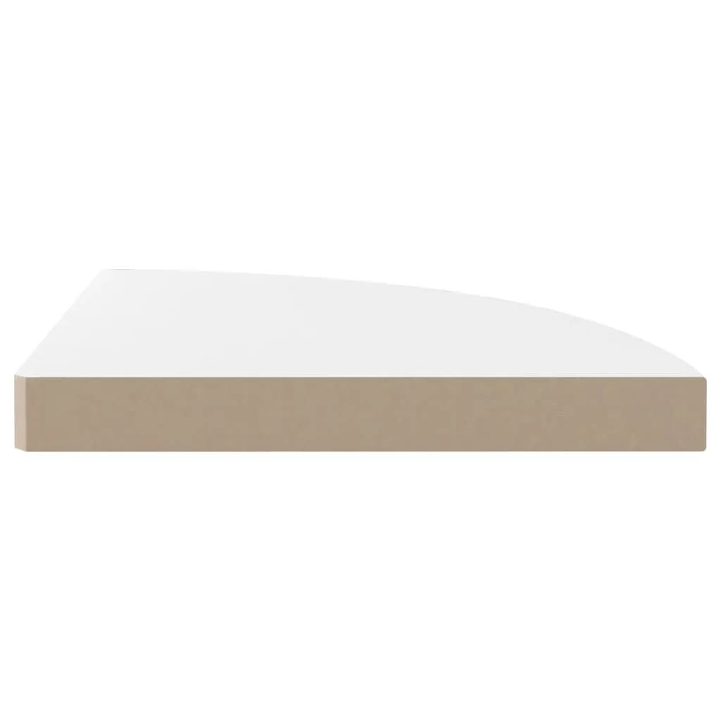 Floating Corner Shelves 2 pcs High Gloss White 35x35x3.8 cm MDF