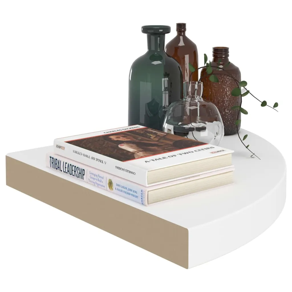 Floating Corner Shelves 4 pcs White 35x35x3.8 cm MDF