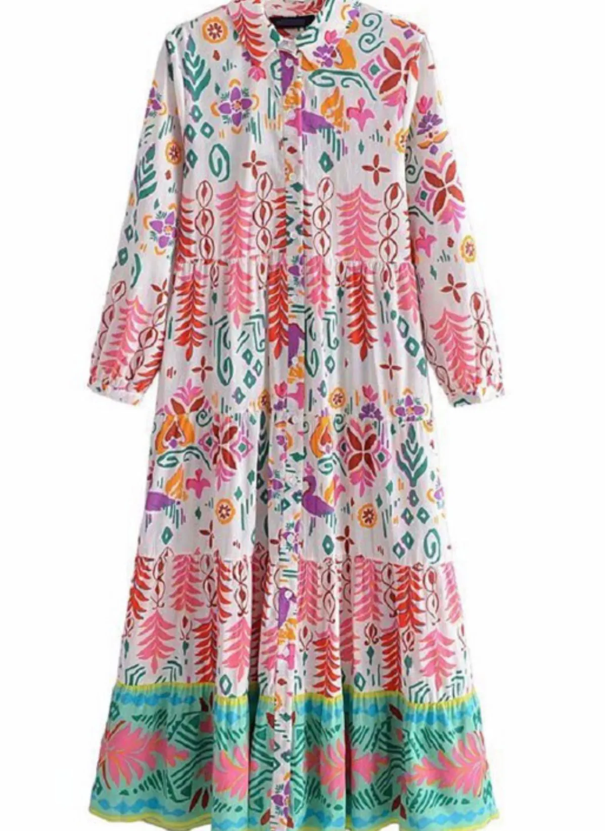 Free Form Button-Up Shirt Dress