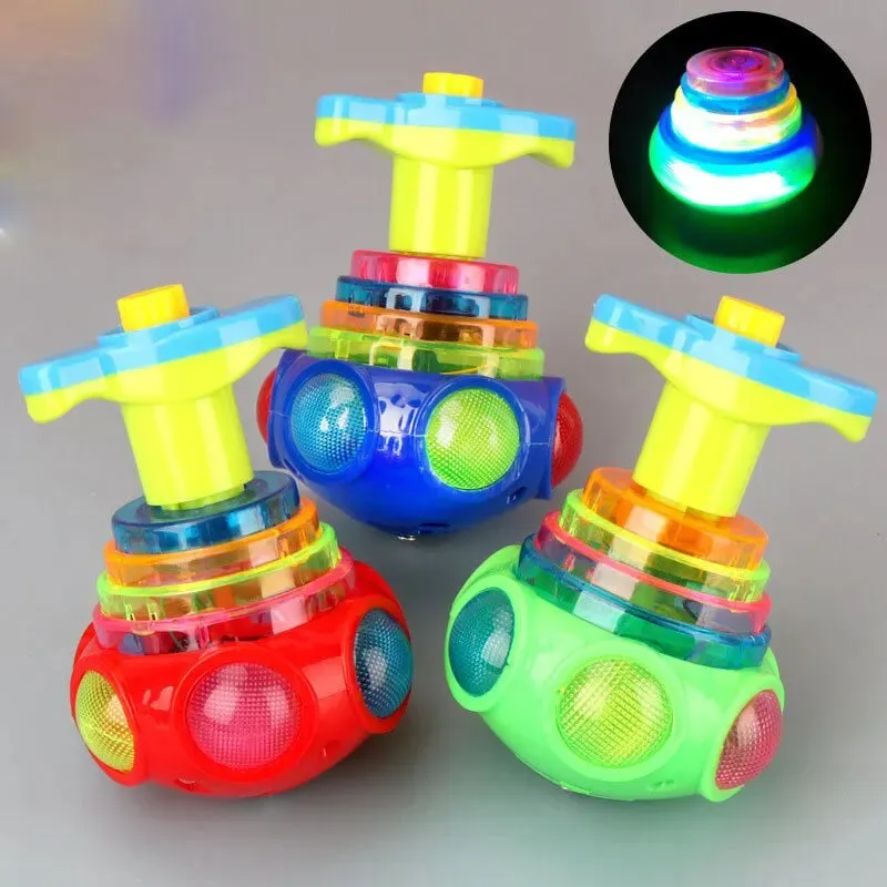 Glow & Spin Musical Gyroscope Toy - Luminous Fun for Kids!
