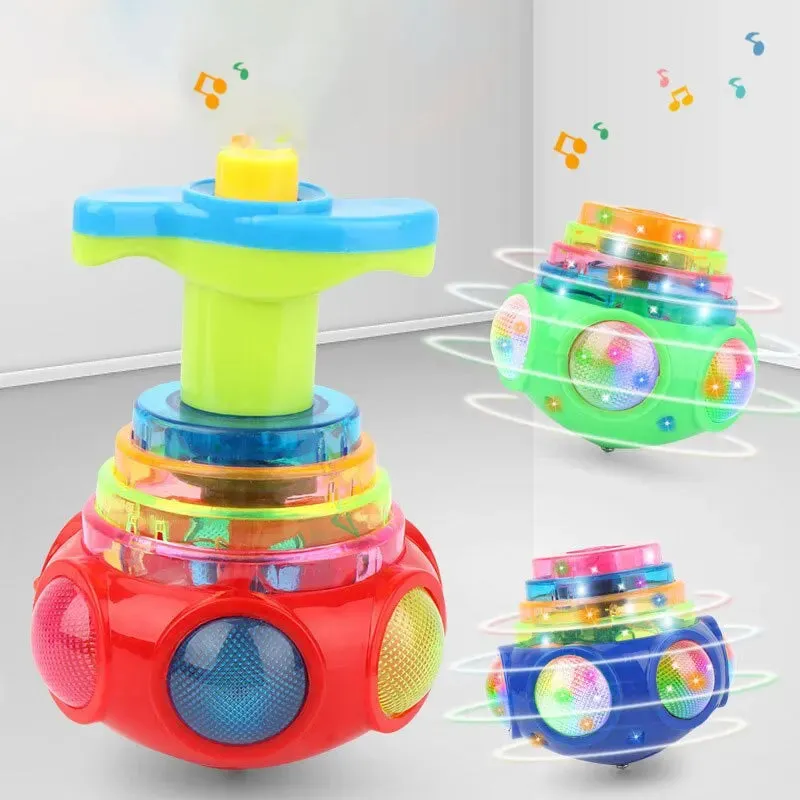 Glow & Spin Musical Gyroscope Toy - Luminous Fun for Kids!