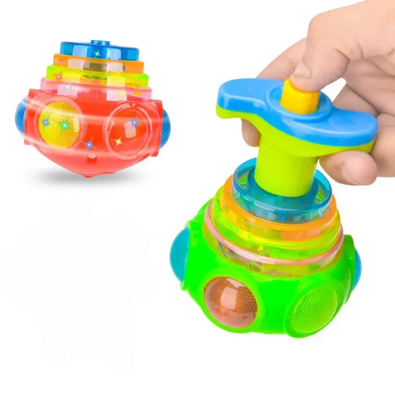 Glow & Spin Musical Gyroscope Toy - Luminous Fun for Kids!
