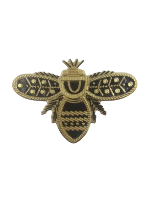 Gold & Black Bee Style Hot-Fix Patch