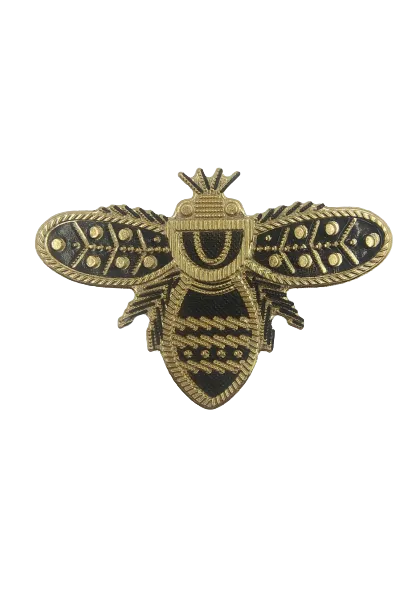 Gold & Black Bee Style Hot-Fix Patch