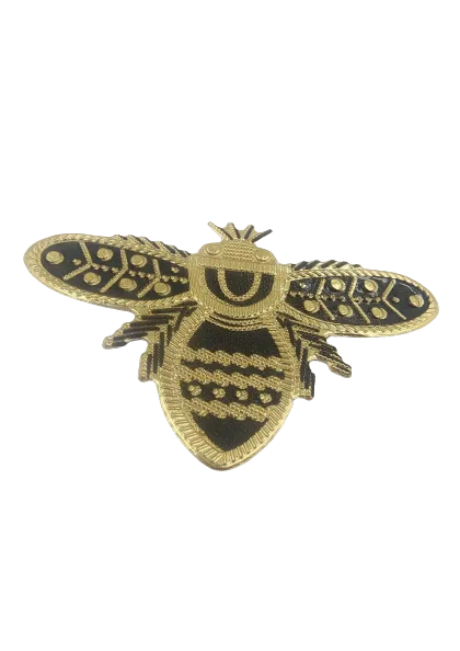 Gold & Black Bee Style Hot-Fix Patch