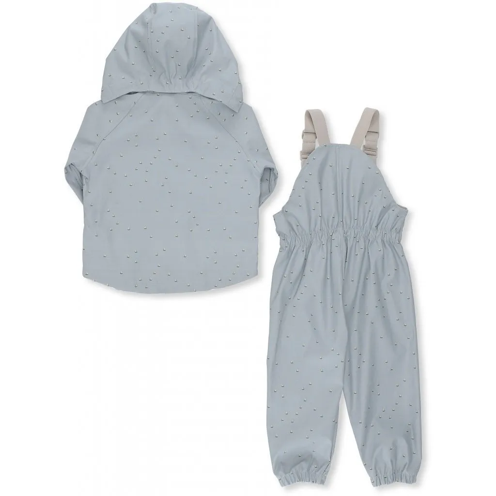 Konges Slojd Palme Rainwear Set Cotton Print in Mille Marine, French Blue