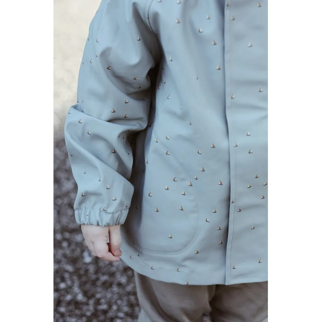 Konges Slojd Palme Rainwear Set Cotton Print in Mille Marine, French Blue