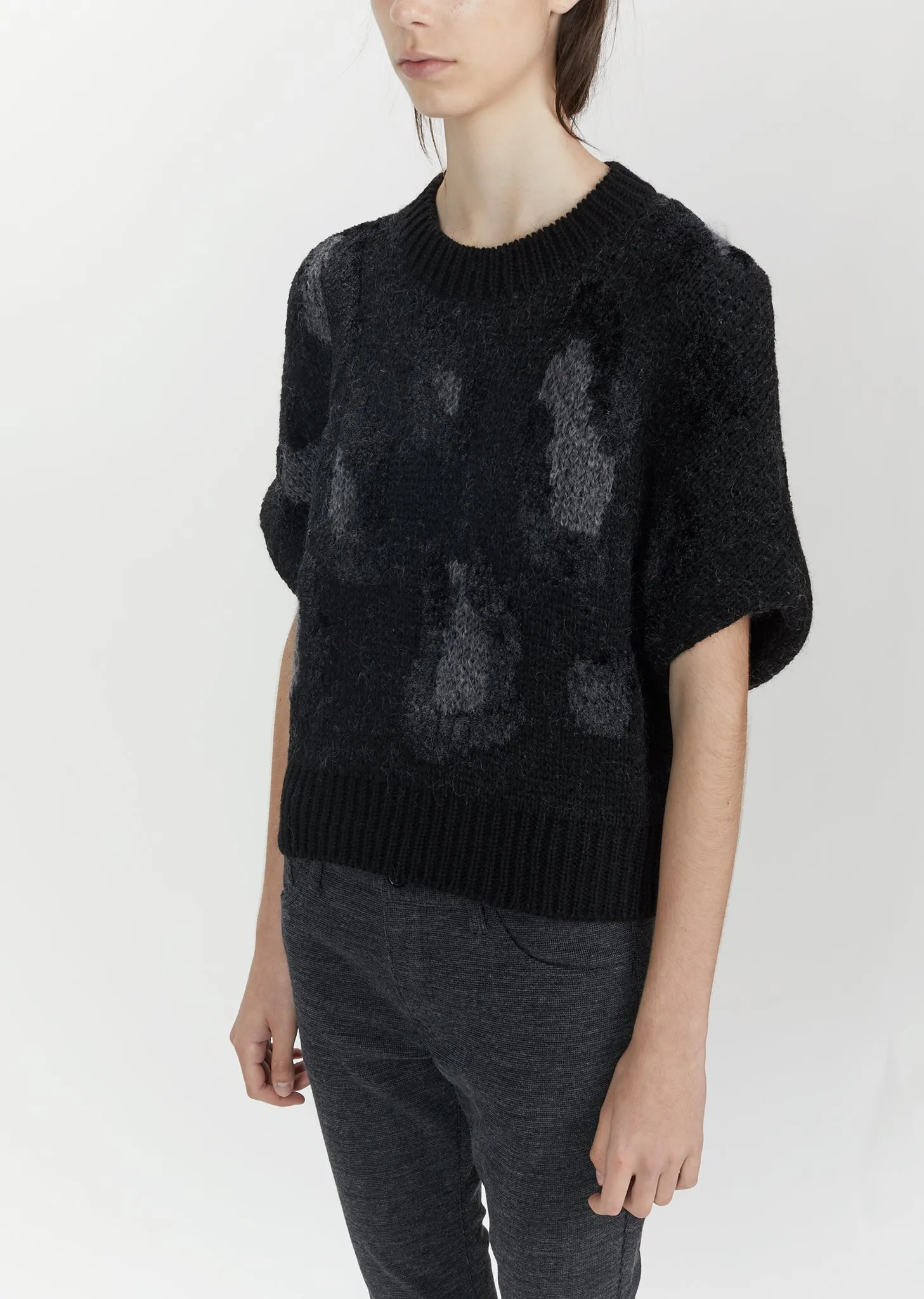 Leopard Pattern Dolman Sleeve Sweater