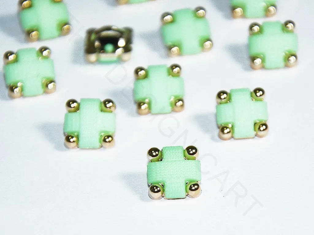 Light Green Square Acrylic Buttons