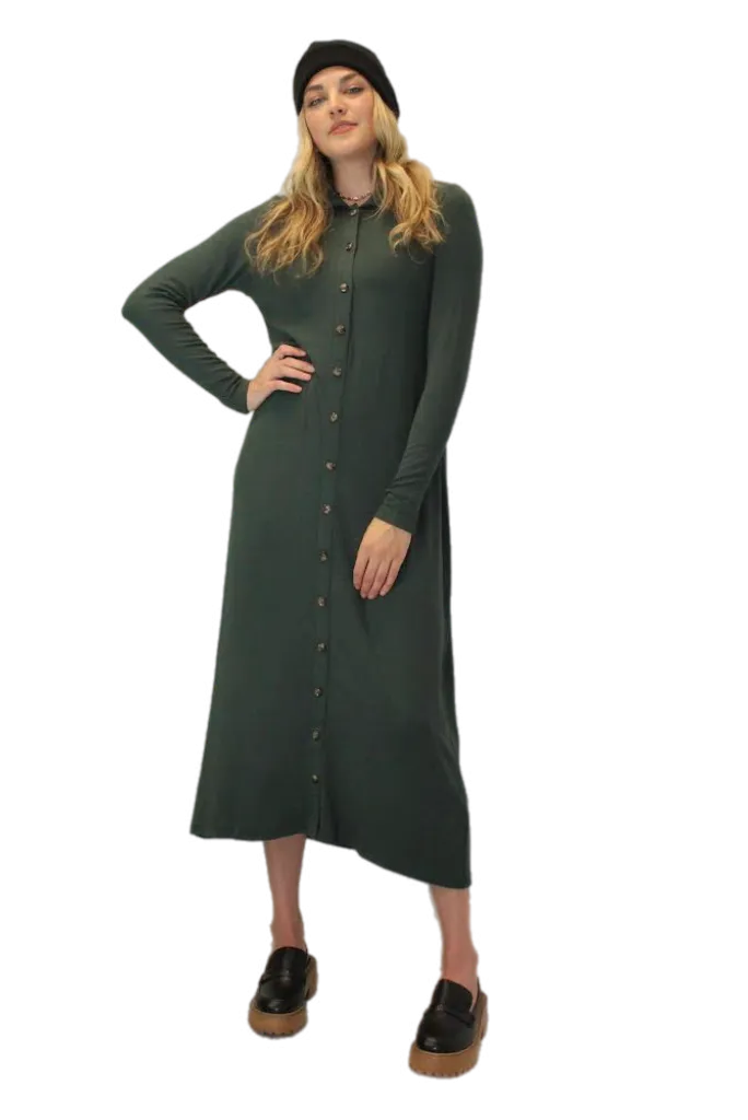 M Ribbed Shirt Dress
