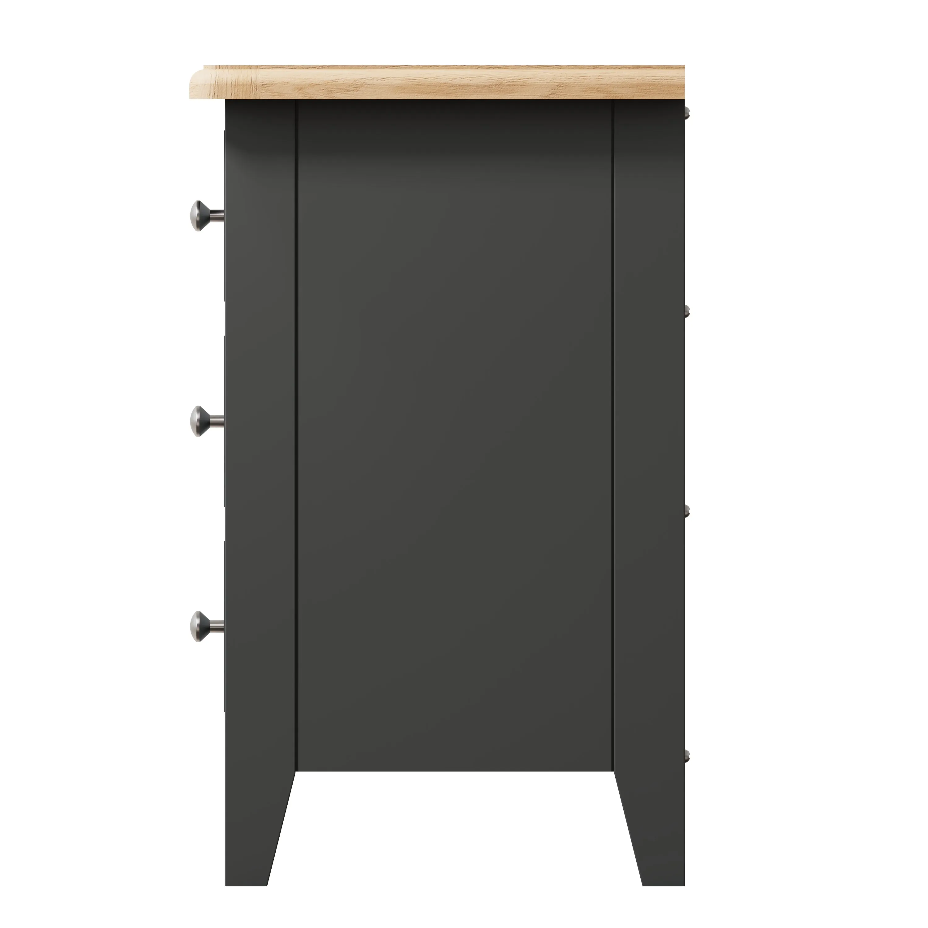 Malmesbury Grey Bedside Table with 3 Drawers 42 x 35 x 58 cm